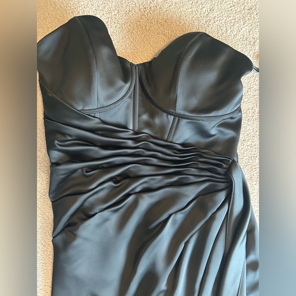 Morilee black satin formal bridesmaid dress NWT - Picture 3 of 5
